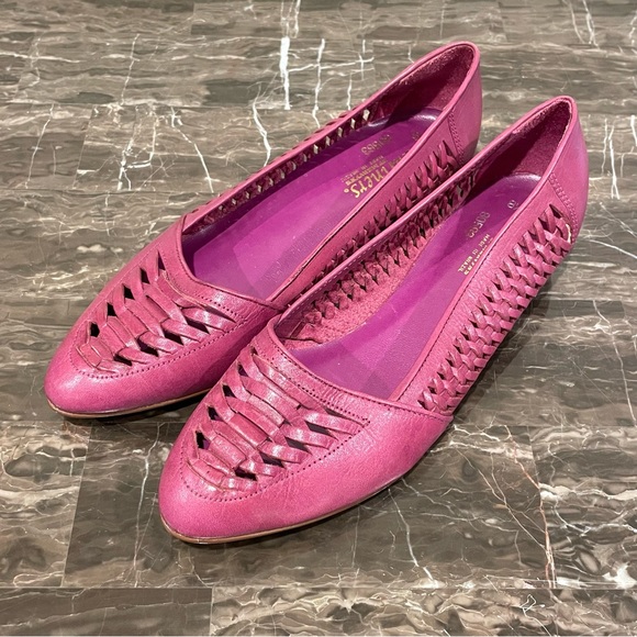 Partners by Mervyns Shoes - Vintage Woven Leather Slip-On Wedges